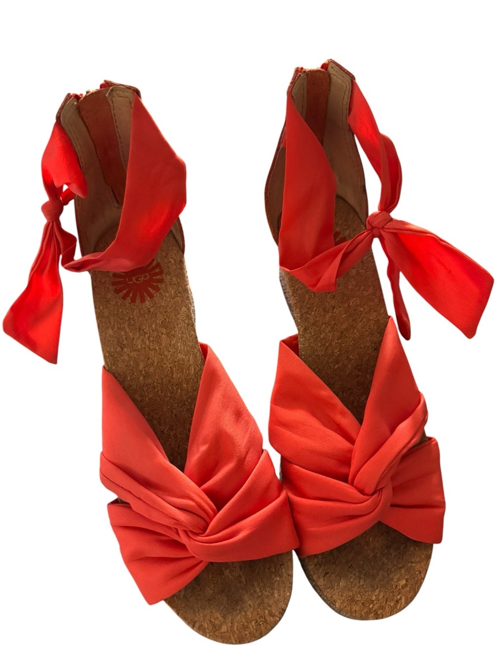 Ugg Red Knot Front Ankle Tie Women's Cork Sandals
